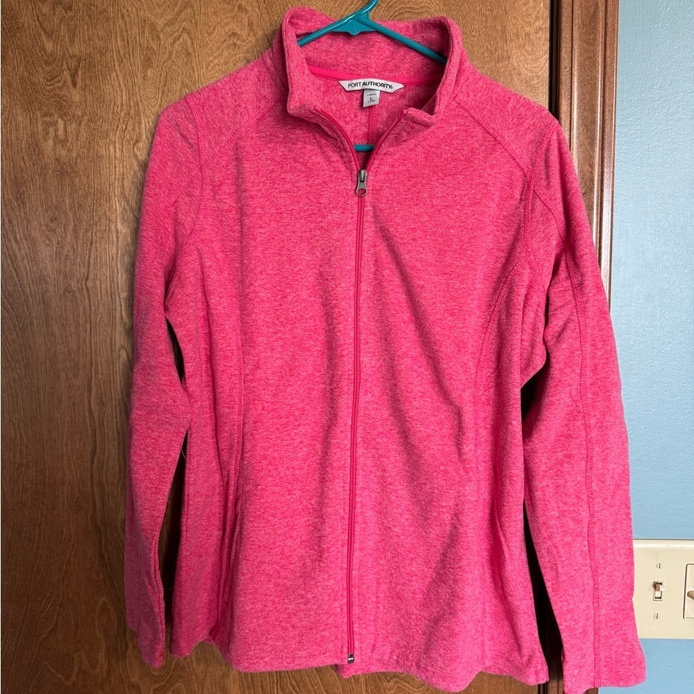 Port Authority Heathered Pink Full-Zip Jacket